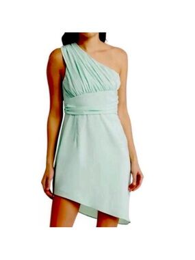 Area Stars One-Shoulder Asymmetric Mini Dress in Mint